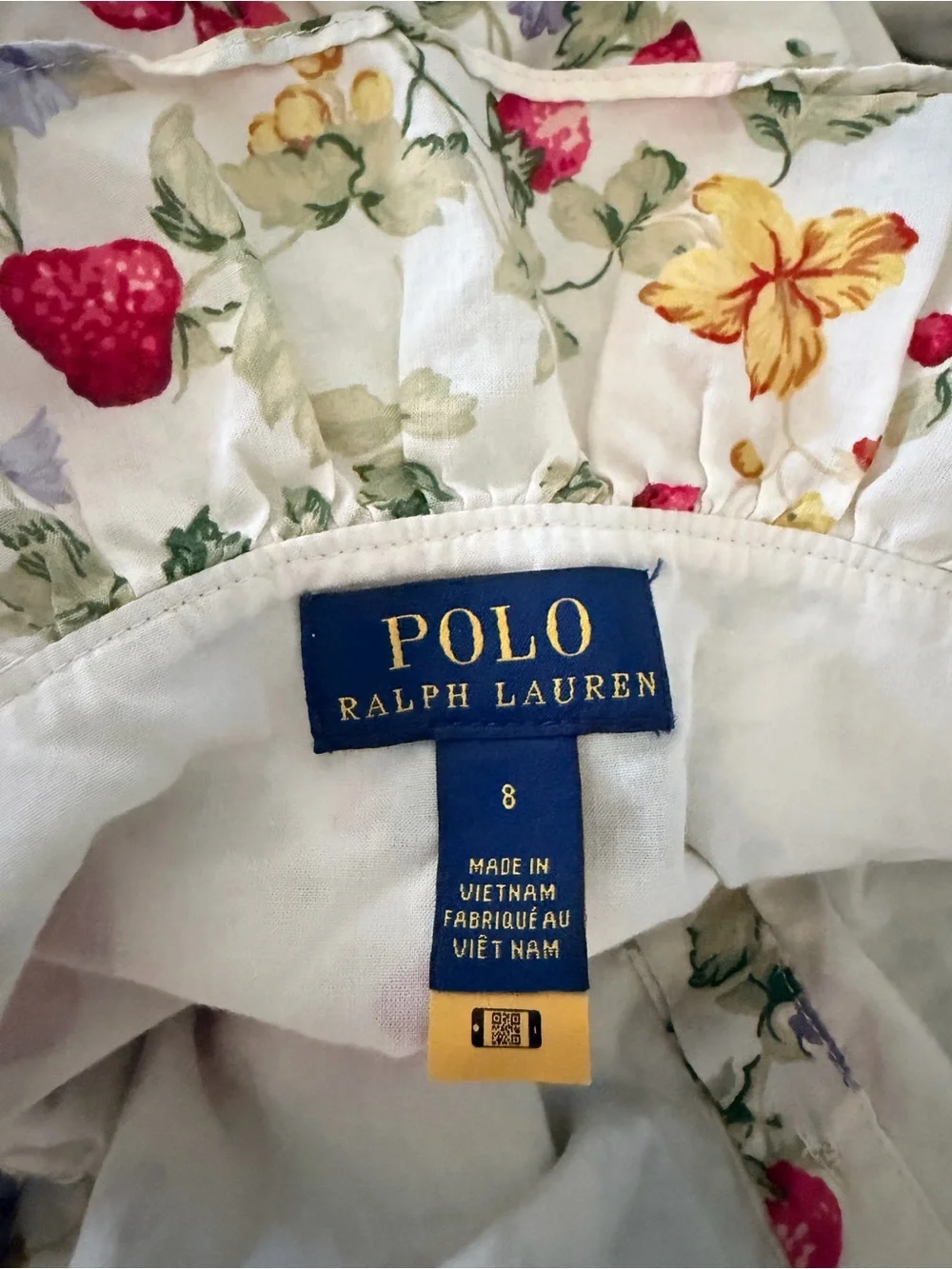 Ralph Lauren Cream Floral Fruit Jumpsuit with Multicolor Print